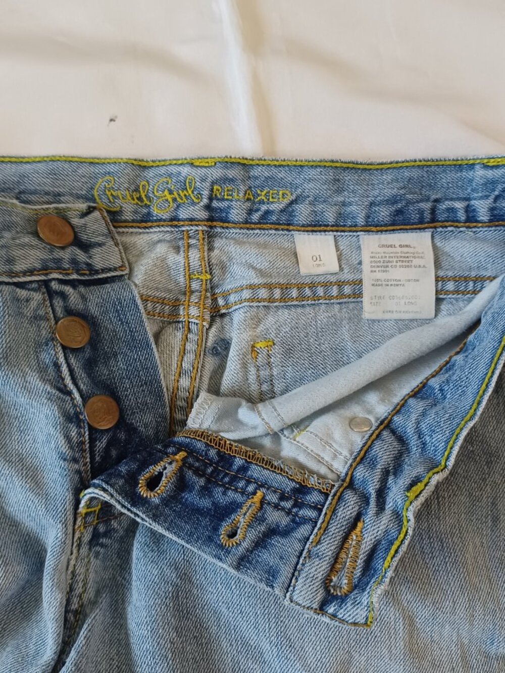 Cruel Girl Womens Jeans Relaxed Bootcut 100% Cotton Midrise Size 1 29x32.5 - Picture 12 of 16
